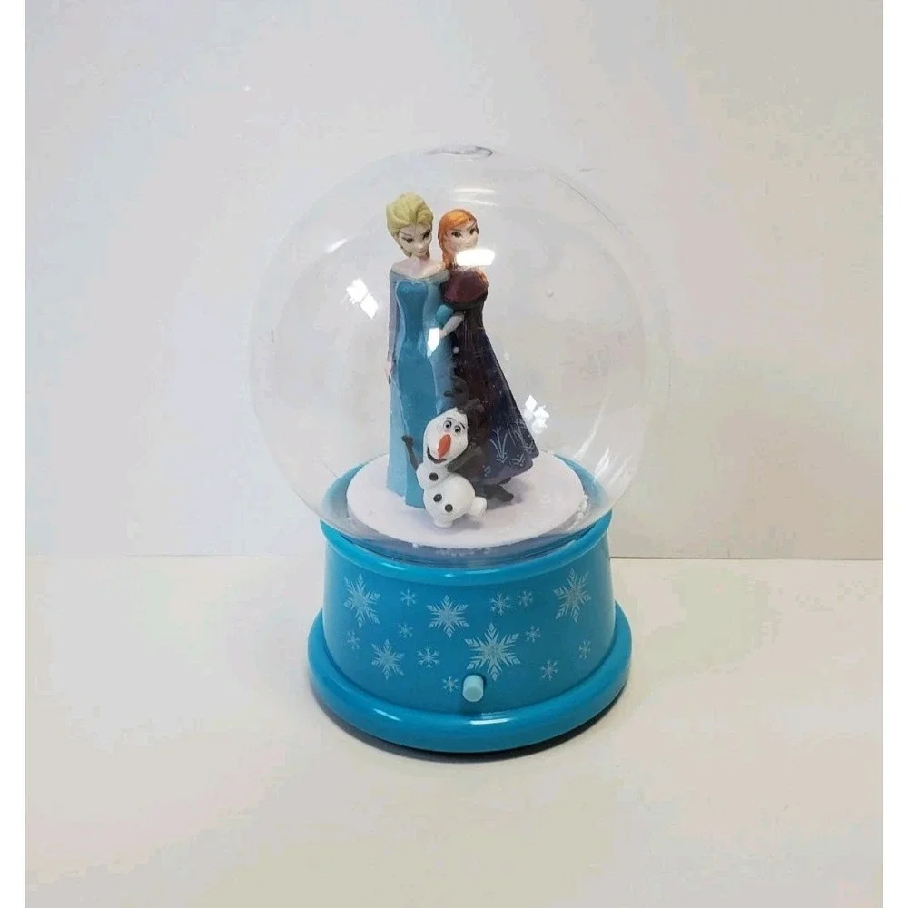 Disney Frozen Elsa & Anna Winter Wonders Gemmy Musical Waterless Snow Globe 6